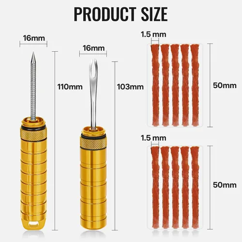 Miniatura 3 de BWSHLF Kit de reparación de neumáticos de bicicleta sin cámara para bicicletas de montaña y bicicletas de carretera, kit de tapones de neumáticos