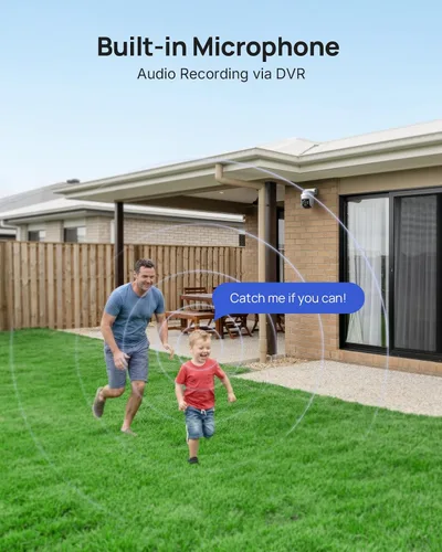 Miniatura 7 de ANNKE Sistema de cámara de seguridad con cable PT de 5MP para exteriores con visión nocturna, audio unidireccional, DVR Lite de 8 canales 3K y 8