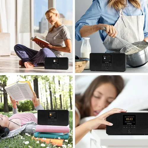 Miniatura 7 de LEMEGA IR4S Radio WiFi de Internet Estéreo, Radio Digital FM, Spotify Connect, Altavoz Bluetooth, Reloj de Alarma Dual, 40 Preajustes, Salida