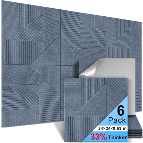 Miniatura 27 de Paquete de 8 Paneles Decorativos Absorbentes de Sonido, Arte de Pared Absorbente de Sonido, Arte de Pared Acústico de 48 x 32 Pulgadas