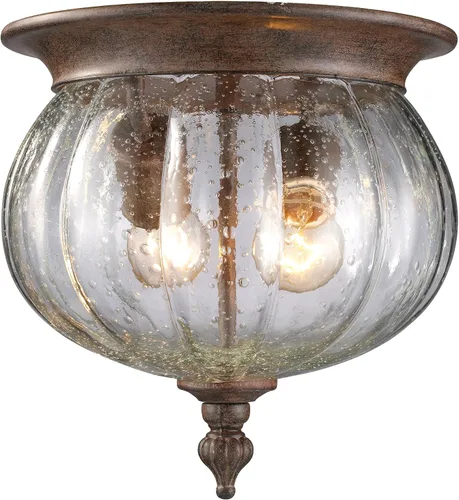 Miniatura 2 de Z-Lite 516F-BK Belmont - Luz de montaje empotrado para exteriores, marco de aluminio, acabado negro y sombra transparente de vidrio, tamaño mediano