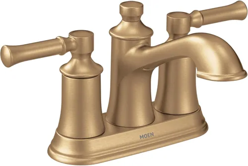 Moen Dartmoor 6802BZG - Grifo de lavabo de baño tradicional de dos manijas dorado bronce
