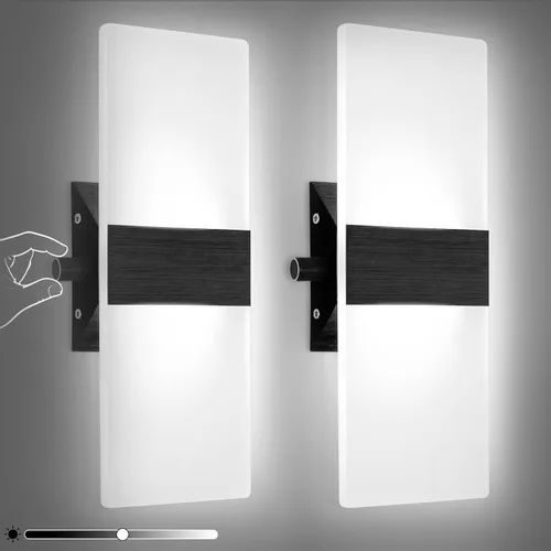 Miniatura 15 de Lightess Aplique de pared moderno regulable. Lámpara de pared de 12 W en negro, lámpara de pared interior de acrílico para dormitorio, sala