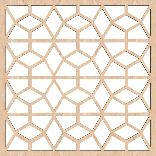Miniatura 4 de 23 3/8 pulgadas de ancho x 23 3/8 pulgadas de alto x 3/8 pulgadas de alto, grandes paneles de pared de madera de calado decorativo Akron, roble rojo