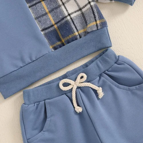 Miniatura 17 de Conjunto de sudadera de manga larga con cuello redondo y pantalones deportivos para bebés, ropa de invierno para bebé