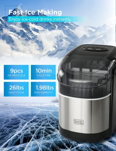 Miniatura 5 de BLACK+DECKER Máquina de hielo de capacidad de 26 lb