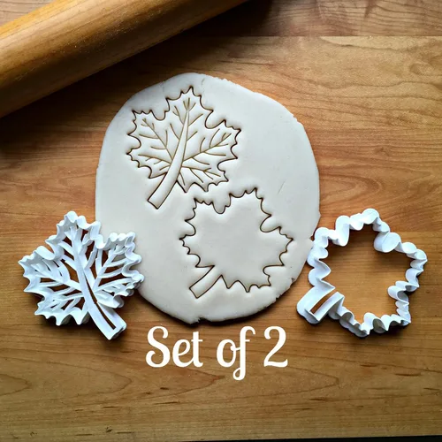 Miniatura 2 de Sweet Prints Inc Set of 2 Maple Leaf Cookie Cutters - Dishwasher Safe (2")