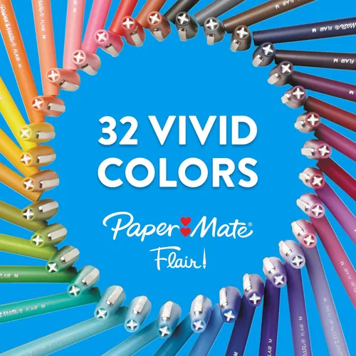 Miniatura 2 de Paper Mate® Flair Bolígrafos de punta de fieltro, punta media (0.028 in), colores surtidos, 12 unidades, edición de 250 aniversario de EE. UU