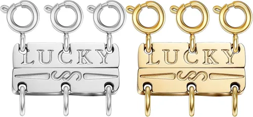 Miniatura 7 de Collar con cierre de capas para mujer, separadores de joyería de oro de 18 quilates y plata, cierre magnético de collar múltiple para mujer