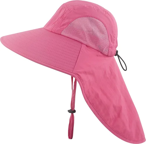 Miniatura 11 de Muryobao Kids Girls Boys Summer Sun Hat UV Protection UPF50+ Hats Mesh Bucket Cap for Beach Fishing with Neck Flap