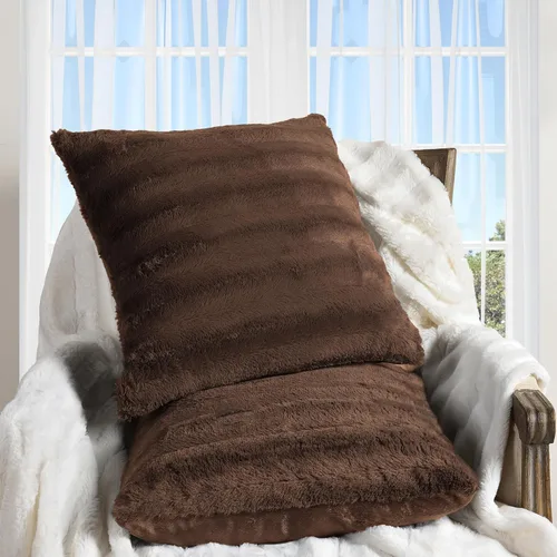 Cheer Collection Almohadas Decorativas de Piel Sintética - Almohadas Decorativas para Sofá, Almohadas Decorativas para Cama, Almohadas de Acento
