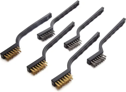 eBoot set de mini cepillos de alambre para limpiar escorias de soldadura y oxidaciones, en paquete de 6, de acero inoxidable y bronce
