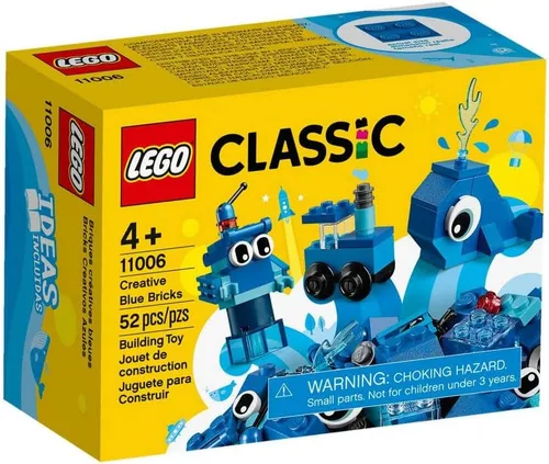 LEGO Classic Creative Blue Bricks 11006 - Juego de iniciación de juguetes de construcción para niños con ladrillos azules para inspirar el juego