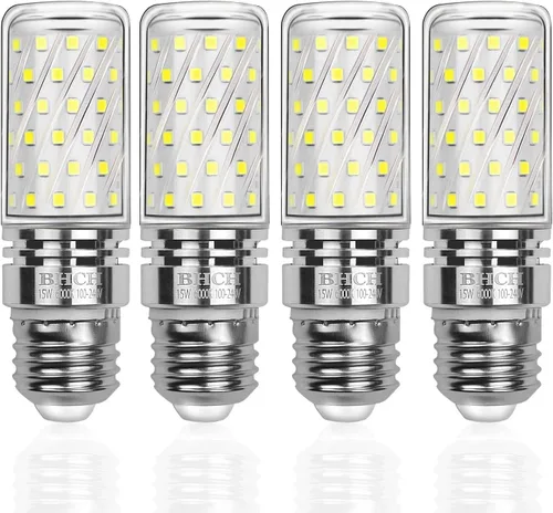 Miniatura 9 de Bombillas LED E12, 15 W, luz blanca diurna de 6000 K, 1500 lm, bombillas de rosca Edison pequeñas, equivalente a incandescente de 120 W, paquete de 4