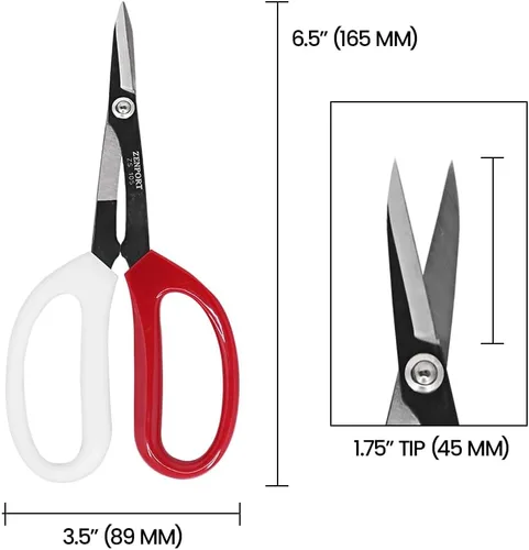 Miniatura 5 de Zenport ZS105 Tijeras de lujo, 6.5 pulgadas de largo, tijeras para horticultura y manualidades con cuchillas de acero al carbono duraderas, corte