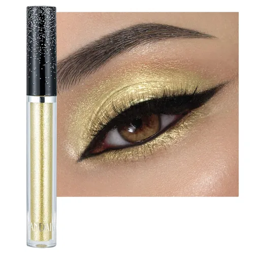 Sombras de ojos con purpurina, sombras de ojos líquidas, metales de larga duración, plata brillante, dorado, sombras de ojos coloridas con purpurina