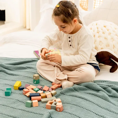 Miniatura 7 de RECYCO Manta de punto trenzado azul para sofá, súper suave, cálida y acogedora, manta de punto decorativa de 2.3 libras para cama, sofá, silla, 50 x