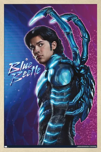 Miniatura 7 de Trends International DC Comics Movie Blue Beetle - Póster de pared de Jaime Reyes, 14.725 x 22.375 pulgadas, versión enmarcada plateada Versión