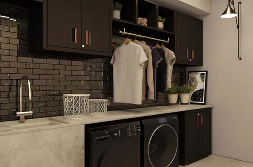 Miniatura 4 de para el hogar, gabinete de pared de acero listo para armar con dos puertas (negro)