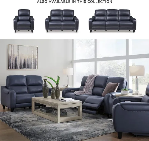 Miniatura 6 de Signature Design by Ashley Mercomatic - Sillón reclinable eléctrico contemporáneo con reposacabezas ajustable y carga rápida USB-C, cuero, altura