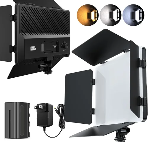 Miniatura 10 de Pixel Panel de luz de video LED, iluminación para cámara de fotografía, 20 W, bicolor, regulable, 2500-6500 K, luces LED de transmisión de estudio