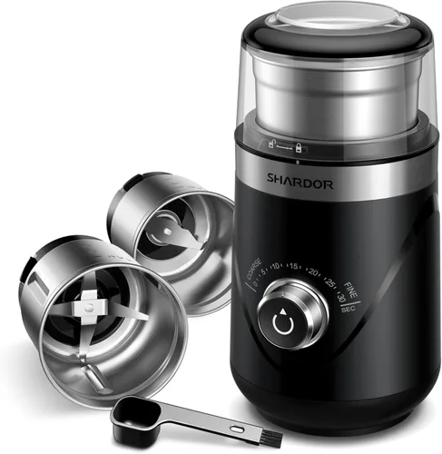 Miniatura 17 de Shardor - Molinillo ajustable de grano de café eléctrico, para hierbas/especias, molinillo de espresso con 1 cuenco extraíble de acero inoxidable
