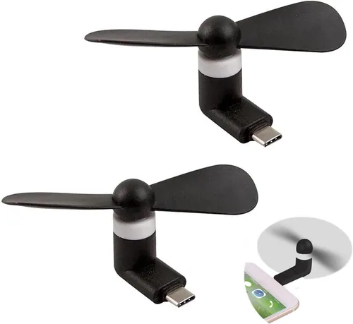 Sokelinn-six Ventilador de teléfono tipo C, mini USB C Ventiladores de mano de enfriamiento portátil de verano para dispositivos de enchufe tipo C
