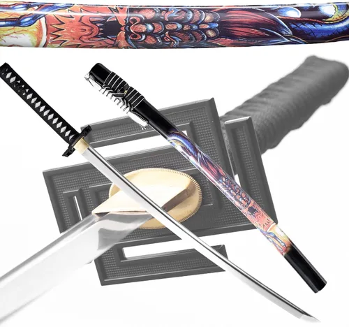 Miniatura 8 de Katana afilada hecha a mano, arcilla tradicional de acero templado 1060/9260/T10, espada Katana real de espiga completa, auténtica espada samurái