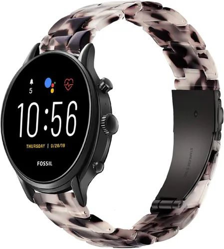 Correas de reloj para mujer Fossil - Gen 5E 1.654 in / Gen 6 1.654 in / Gen 4 Venture HR Bandas Correa de resina perla liberación rápida