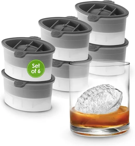 Miniatura 4 de Tovolo - Juego de moldes de hielo deportivos de 4 piezas - Grandes moldes de hielo artesanales para cócteles de whisky, formas de balón de fútbol