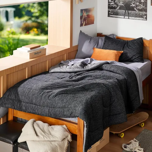 Miniatura 61 de Bedsure - Juego de edredón queen - Juego de ropa de cama refrescante y cálida, ropa de cama reversible gris claro para todas las estaciones, 3 03