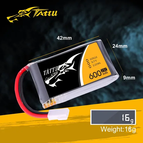 Miniatura 2 de TATTU Paquete de 6 baterías LiPo de 3.7 V 600 mAh 25C 1S con enchufe Molex compatible con Syma X5 X5C X5SW X5SC-1 CX-3W CX-31 M68 M68R UDI UDI U45
