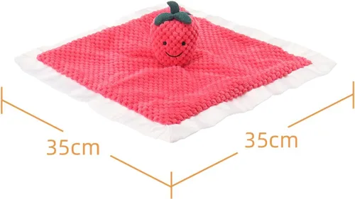 Miniatura 9 de Apricot Lamb Manta de seguridad de frutas rellenas de fresa, manta de personaje para guardería, manta de lujo para acurrucarse de felpa para bebé