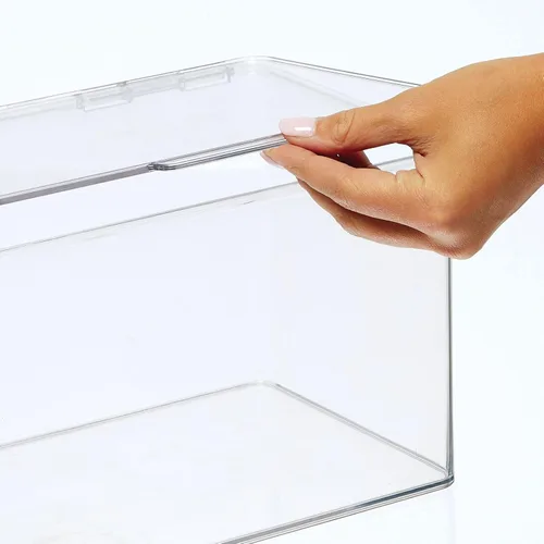Miniatura 7 de mDesign Juego de 2 cajas de almacenamiento con tapas – Cajas de almacenamiento apilables de plástico para guardería – Práctico juego de cajas