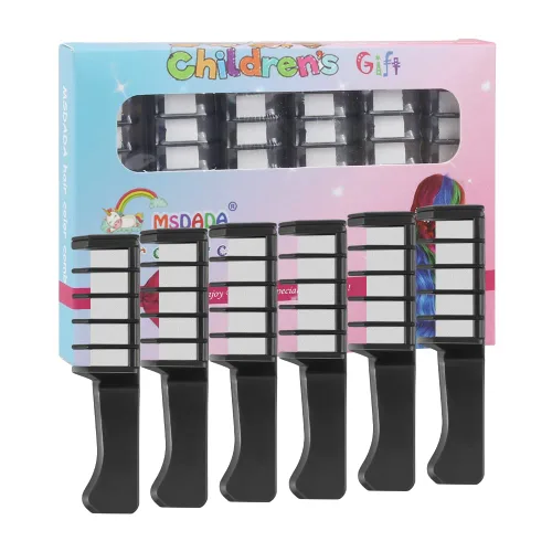 Miniatura 26 de MSDADA Nuevo peine de tiza para el cabello, tinte temporal para niñas y niños con cabello de color claro, tiza lavable para niñas de 4, 5, 6, 7, 8