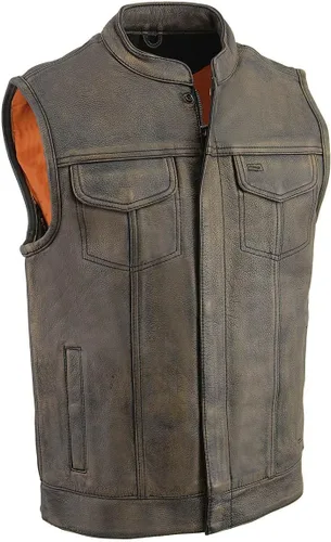 Miniatura 16 de Milwaukee Leather Men's Club Style Motorcycle Vest -Premium Leather, Dual Closure, CCW Pockets, Patch-Ready Back