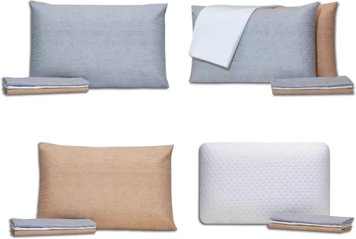 Miniatura 2 de ProComf - Almohada de espuma viscoelástica para viaje y campamento, bebé, niño, adolescente, adulto (blanco nieve con fundas)