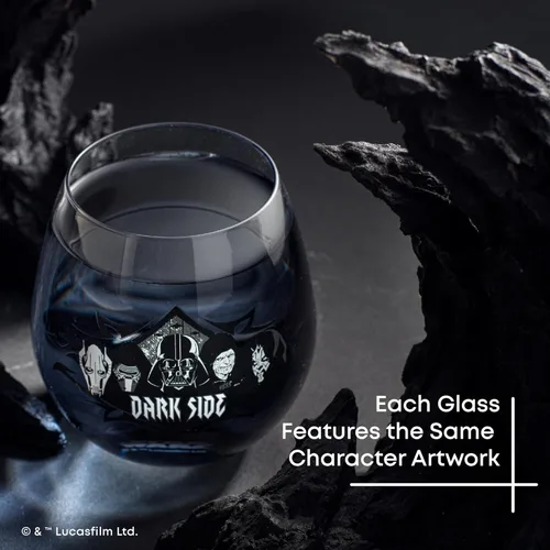 Miniatura 2 de JoyJolt Star Wars Dark Side - Juego de 4 vasos sin tallo, 15 onzas, vasos de cocina con General Grievous, Kylo Ren, Darth Vader, el emperador