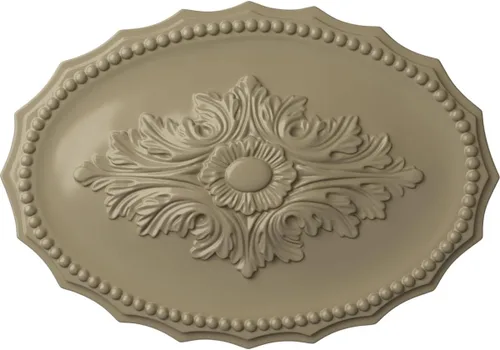 Miniatura 69 de Ekena Millwork CM16OX Medallón de techo Oxford, 16 7/8" W x 11 3/4" H x 1 1/2" P, imprimado en fábrica Imprimación de fábrica.