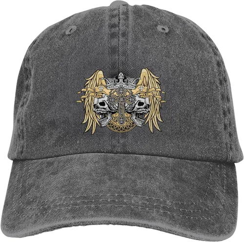 Miniatura 9 de Cowboy Hat Trendy Hats for Man and Women Djustable Four Season Outdoor Baseball Cap of Hell Skull with Angel Deep Heather