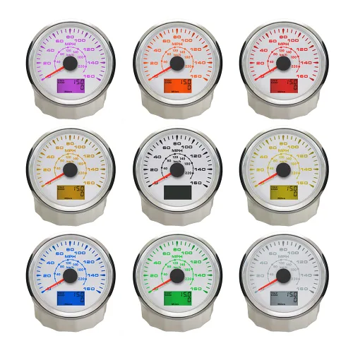 Miniatura 3 de ELING Universal Car Motorcycel GPS Velocímetro Kit 160MPH 220KM/H Medidor de viaje Odómetro para Auto Reemplazo 3.346 in 9-32V Blanco y acero