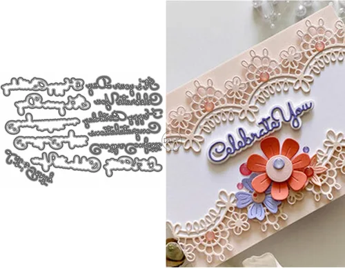 Miniatura 14 de DzIxY Amazing Words - Troqueles de corte de metal para hacer tarjetas, troquelados de papel en relieve, plantillas para máquina de álbumes