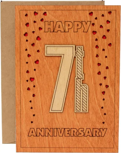 Miniatura 15 de Tarjeta de aniversario de 10 años de madera con soporte. 10 años, décima, diez años, tarjetas de aniversario de boda de aluminio para ella, esposa