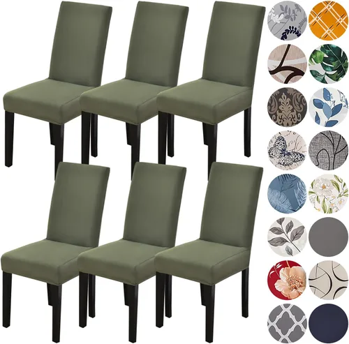 Miniatura 61 de HZDHCLH Juego de 6 fundas grises para sillas Parsons de elastano para comedor, fundas elásticas de elastano para sillas Parsons, fundas de asiento