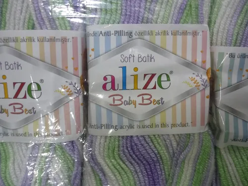 Miniatura 6 de 90% acrílico suave lana 10% hilo de bambú para tejer a mano Alize Baby Best Batik Crochet Lace Bordado Arte Artesanía Kit de costura Baby Blanket