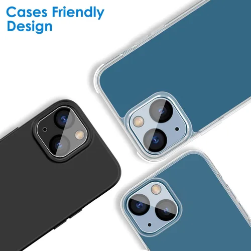 Miniatura 5 de JETech Protector de lente de cámara para iPhone 13 de 6.1 pulgadas y iPhone 13 mini de 5.4 pulgadas, vidrio templado 9H, transparente HD
