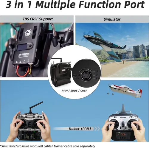 Miniatura 5 de Radiolink AT9S Pro 10/12 Canales Transmisor y Receptor de Radio R9DS, Largo Alcance para Avión/Jet/Drone de Carrera FPV/Cuad/Camión RC Coche/Barco