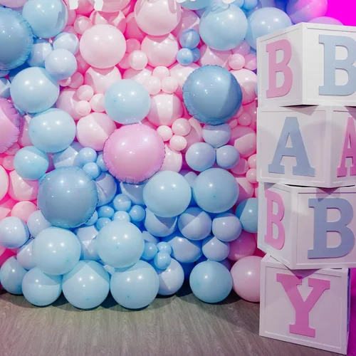 Miniatura 4 de Rubfac Globos rosa pastel, 129 unidades, diferentes tamaños, 18, 12, 10 y 5 pulgadas para arco de guirnalda, decoración de cumpleaños, baby shower