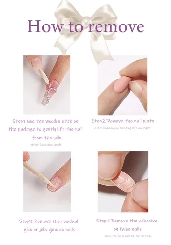 Miniatura 8 de Uñas postizas cortas redondas SWEKKE de verano, punta francesa, uñas postizas de cobertura completa, uñas adhesivas de color rosa, azul, punta