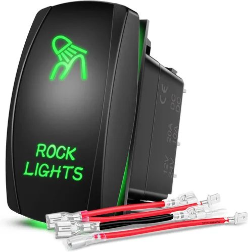 Miniatura 21 de Nilight NI-RS05 Interruptor basculante de barra de luz LED de 5 pines con láser, luces traseras, 20 A/12 V, 10 A/24 V, juego de cables de puente, 2